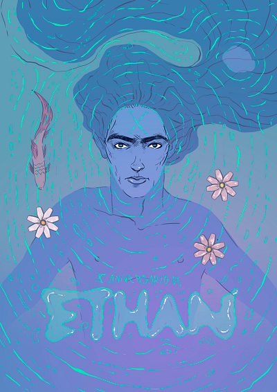 Ethan Band Poster gig illustration live music music portrait poster rock submarine water