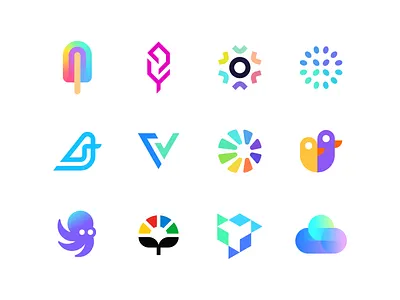 Minimal Logo collection abstract bird branding checkmark clean logo data duck flat flat logo gradient logo logo collection logofolio o opal plant simple logo startup u v