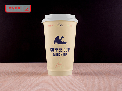 Big Coffee Cup on Desk Mockup branding cafe coffee coffee cup cup design download free freebie identity logo mockup paper cup psd template typography