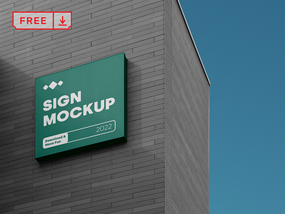 Sign on the Building Mockup branding design download free freebie identity logo mockup psd shop sign store template typography wayfinding
