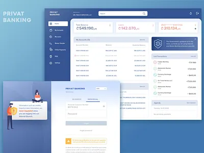 Privat Banking banking dashboard finance redesigned ui ux