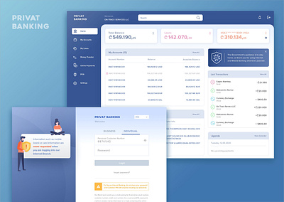 Privat Banking banking dashboard finance redesigned ui ux