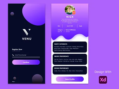VENU app for party Hosting android app branding design ios logo typography ui ui design ux