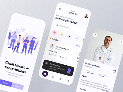 Doctor Appointment App app design app ui app ui design case study doctor app doctor appointment health app health care medical app medical app design medical app ui product design uihut