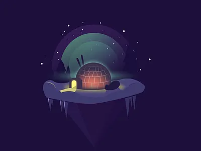 Floating Igloo design illustration vector