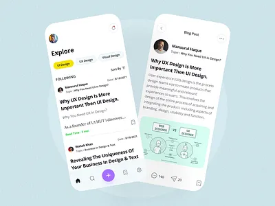 Blog Reading App app design app ui app ui design blog app blog reading app case study product design ui kit ui resourse uihut