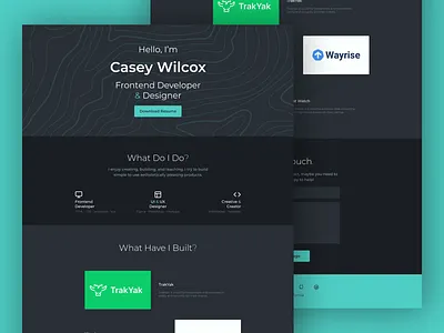 Developer Portfolio branding dark figma minimal ui web design