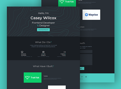Developer Portfolio branding dark figma minimal ui web design