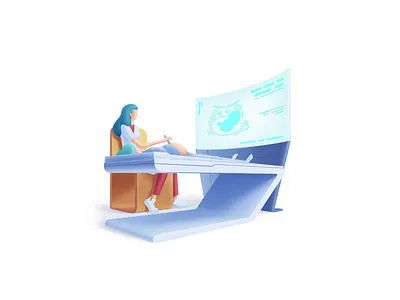 Healthcare series: Ultrasound doctor 2.5d care clinic doctor health hospital illustration medical patient pregnancy pregnant science sonogram speedart uidesign ultrasonic ultrasound