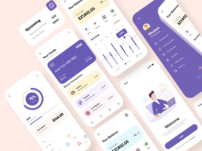 Finance Mobile App UX-UI Design app interface minimal mobile mobile app mobile apps mobile ui mobileapp mobileappdesign ui ui design uiux ux ux ui design