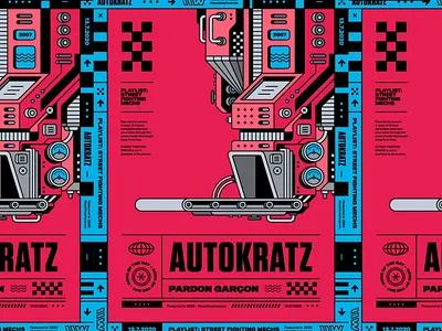 Autokratz – Pardon Garcon 2007 70s autokratz bashbashwaves circuitry clockwork electronic illustration industrial maison kitsuné mechanical motion design playlist poster rhox sphere spotify techno typography vintage