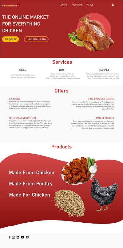 Online Poultry market place (Landing Page) branding typography ui ux web website