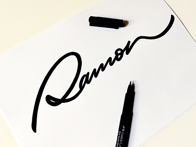 Ramon branding calligraphy custom flow indentity lettering logo personality process realestate script signature sketch type unique