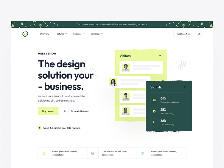 Lemon Technology Template Hero by Erşad Başbağ for Flowbase on Dribbble