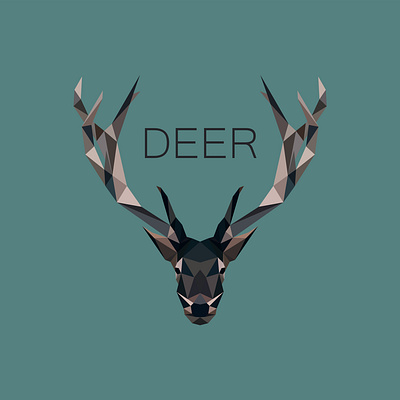 Deer Low poly abstract amateur animal beginner cerf deer illustration illustrator logo low poly