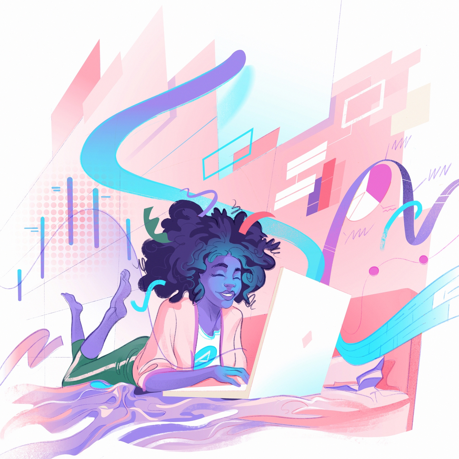 Home Working 🏠👩‍💻 designer financial flow homeworking illustration laptop lifestyle remote working smart working