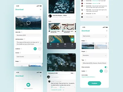 Platform for watching videos (IOS) app design chat chat app film filmmaker films interface live chat livestream mobile app mobile ui ui design uiux uxdesign uxui video videogame videomaker youtube youtuber