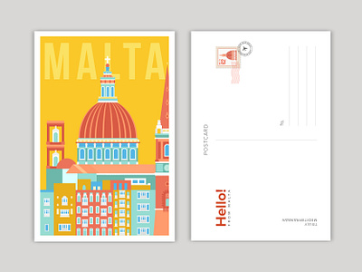 Malta adobeillustrator digital illustration dribbble flat illustration illustration illustration art illustration design illustrator malta malta illustration postcards travel travel illustration vector art