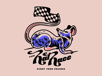 Rat Race (illus + lettering) design doodle drawing illustration lettering logo race rat rat race type typography vector