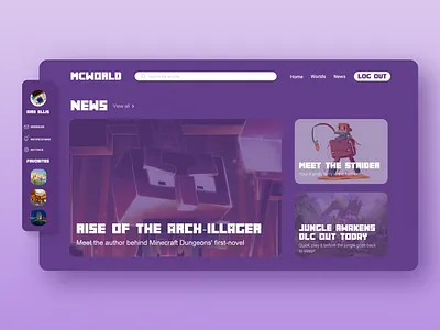 Minecraft World Concept art branding design games icon minecraft ui ux video games