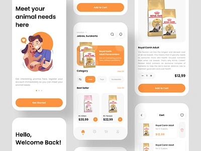 Petshop - Mobile App Concept app app design brand branding carousel concept logo mobile mobile app mobile app design pet pet app petshop petshop app ui ui design uiux ux