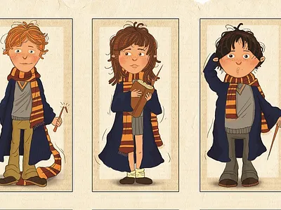 Harry Potter, Ron, Hermione book children children book illustration design illustraion illustrator typography