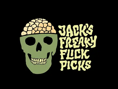 Jack's Freaky Flick Picks cinema clientwork custom lettering freak freakshow freaky hand drawn handlettering itsjerryokolo jerryokolo logo designer logodesign logotype pop corn skeleton skull tshirt tshirtdesign typography