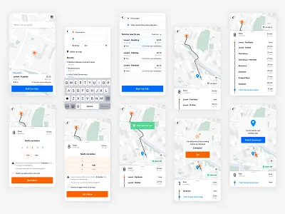 Transport App alarm alarmclock app bus city design interface location map maps mobile navigation notification public transport service set alarm transport ui ux warning