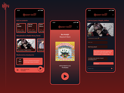 Radio Nowy Świat app design figma internet radio ios nowy świat product design radio ui ux