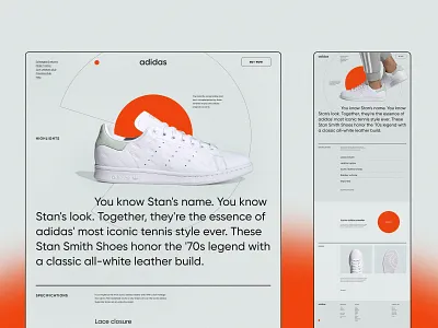 Landing page concept 003 2020 adidas clean ui dailyui figma identity minimalism sneakers trend typography ui ux web webdesign