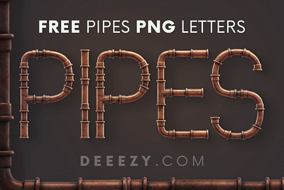 FREE Copper Pipes 3D Lettering 3d 3d lettering construction copper pipes font free free font free graphics freebie lettering pipes retro steampunk steampunk font typography vintage