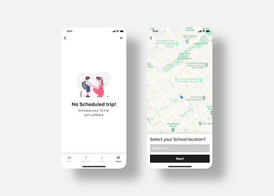 Uber For School Kids adobe xd branding design designer mockup premium mockup prototype typography ui ux designer ux designer