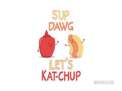 Good Old Friends cartoons cute cute art design food funny graphic hot dog humor illustration puns