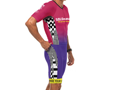 Solo bicycle design gradient letter pattern uniform