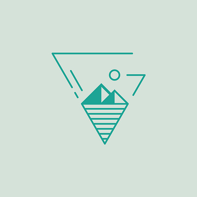 Nature Logo - Deconstructed Triangle badge logo branding branding design deconstructed geometric green illustration lines logo logo design logomark minimalist minimalist logo design mountains nature sun triangle