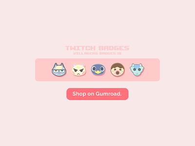 Cute Villagers Twitch Badges Design acnh twitch design animalcrossing design cute twitch badges cute twitch design esports twitch designs friends stream package gamer girl designs gamer twitch design illustration kawaii twitch designs marshal pastel green twitch popular stream packages raymond roald sherb twitch kappa zucker