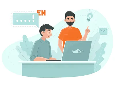 Translation Center adobe illustrator art business design english translate flat flat style illustartion illustration man textured translation translation service translation services translations translator vector web website website illustration