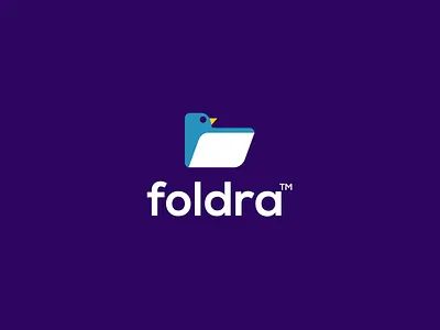 foldra animal bird clever creative design fly folder logo minimal office paper simple