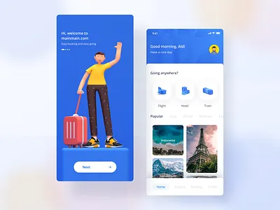 Travel App 🏝 3d blender3d design illustration isometric ui ux