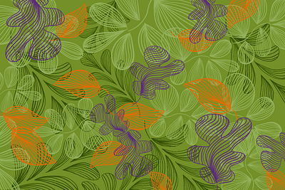 Leaf Pattern fall fall colors green illustration ipad leaves pattern procreate weather