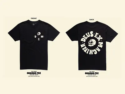 Deus Ex Machina Quarantee Comp collaboration custom type design deus ex machina graphic design hand drawn type hand lettering illustration quarantee skull t shirt design t shirt mockup typography typography t shirt women in illustration