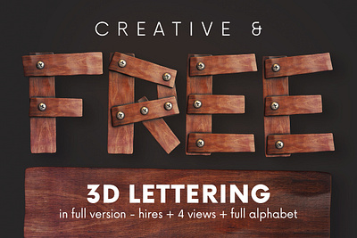 FREE Wooden Planks 3D Lettering 3d 3d lettering font free free font free graphics freebie funny game lettering planks steampunk typography vintage wood wooden