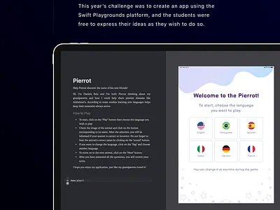 WWDC20 Student Challenge - Pierrot adobe ilustrator adobexd apple apple store appledeveloperacademy ios ipad playground swift swiftstudentchallenge swiftstudentchallenge swiftui ui design wwdc wwdc2020