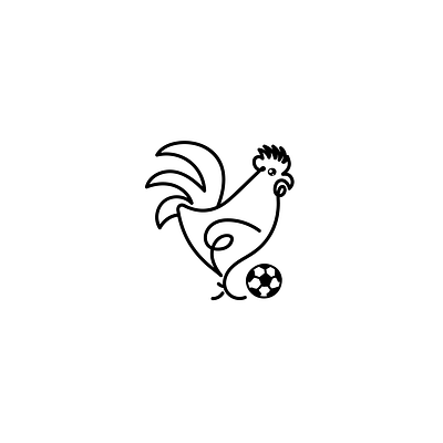 Rooster playing soccer animal ball branding design flat football icon design illustration inspiration logo minimal minimalist rooster simple vector
