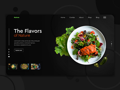 Natural Food homepage banner branding business design digital food foodie homepage icon landingpage natural restaurant salad ui ux vegan vegetables vegetarian web