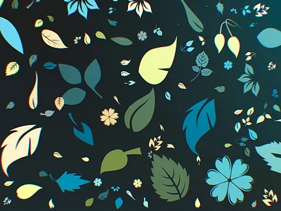 Multi Leaves artwork canopy design digital eco friendly ecolo ecology environnement flat foliage graphic greenery illustration natural nature pattern retro shape wallpaper wind