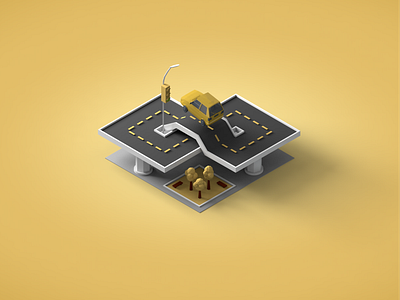 NorCal Cannabis - Delivery 3d c4d cannabis car delivery illustration industry isometric lowpoly