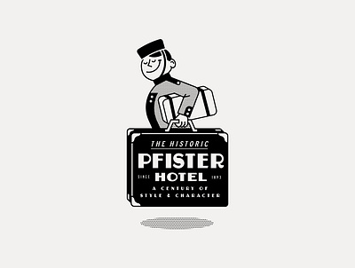 ---22/52--- The Pfister Hotel black and white design hotel illustration retro type typography vector vintage