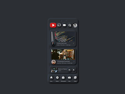 Neumorphic App Design mobile app ui ui youtube