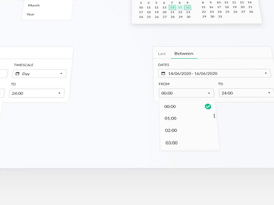 Dates Filter Component calendar component dark date design design system light platform saas yobi yoobic